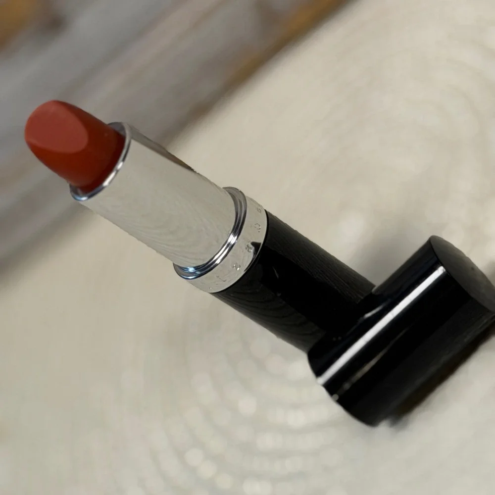 Sisley Paris Le Phyto-Rouge Lipstick 33 Orange Sevilla Black Silver Chevron Case
